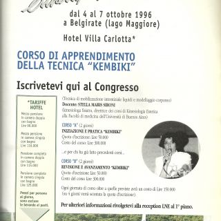 1996  Italia Belgirate Nota Curso post congresso
